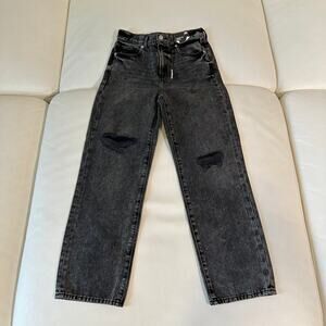 Express High Rise Straight Ankle Distressed Jeans